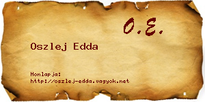 Oszlej Edda névjegykártya